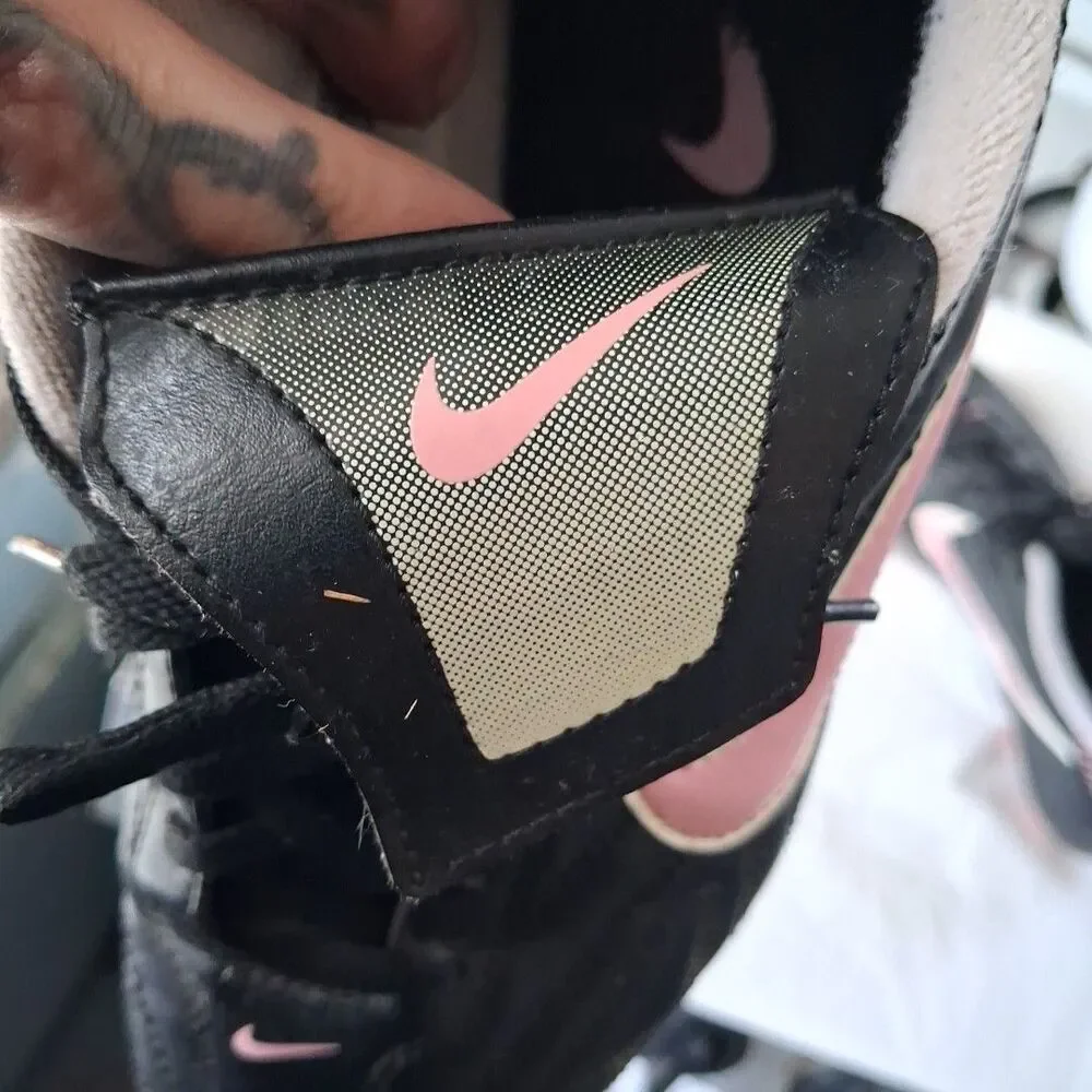 SZ 5 NIKE TIEMPO NATURAL III TF BLACK PINK SOCCER TURF CLEATS 385411-061